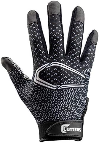 CUTTERS Game Day Receiver Glvs Youth S/M, Black Fade