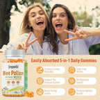 Bee Pollen 1000mg Sugar Free Gummies for Breast Growth, w/Fenugreek, Royal Jelly, Propolis, Organic Bee Pollen Supplement for Women, Rich in Vitamin E, Strengthen Immunity & Skin Care