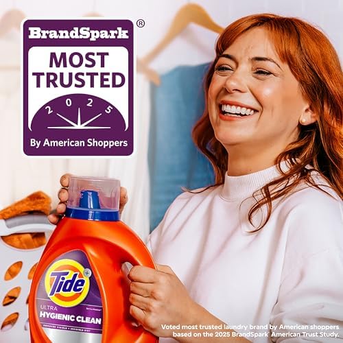 Tide Hygienic Clean Heavy 10x Duty Liquid Laundry Detergent, HE Compatible, Spring Meadow Scent, 59 Loads, 84 fl oz