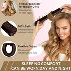 Satin Heatless Hair Curler, 16 Piece Set, Overnight Heatless Curls, Not easy to slip Heatless Curling Rod You Can Sleep In, Soft Silk DIY Hair Styling Tools Kit, Silk Bonnet for Sleeping-Brown