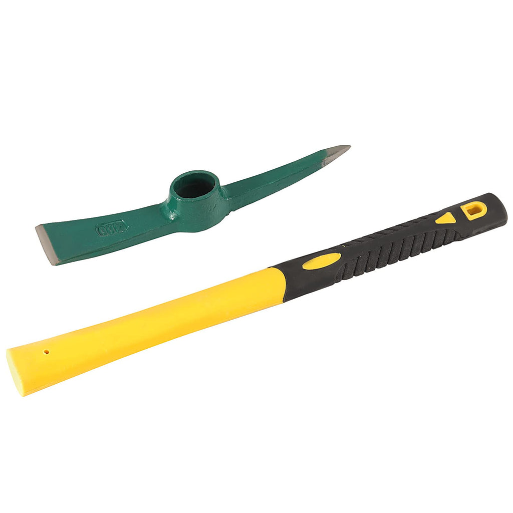 ZOENHOU 2 PCS 15 x 10 Inch Garden Pick, Heavy Duty Cutter Mattock Hoe with Fiberglass Handle, Pick Axes for Digging Stumpy Flower Beds