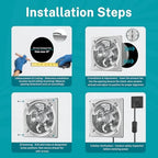 HG Power 10 Inch Metal Exhaust Fan with Switch, Powerful Garage Exhaust Fan with Damper, Potable Wall Mount Fan Fume Extractor Ventilation Fan for Shop, Shed, Basement, Chicken Coop, Silver