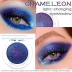 evpct 2Pcs Dark Royal blue Blue purple Duochrome MultiChrome Chameleon Rainbow Chrome Shimmer Eyeshadow Palette Set Loose High Pigment Metallic Holographic Eyeshadow Makeup Pallet, 2g, (02&04)