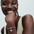 PANDORA Moments Cherry Blossom Dangle Charm - Sterling Silver Charm with Cubic Zirconia & Enamel - Jewelry for Women - Includes Gift Box