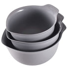 KitchenAid Universal Nesting Plastic Mixing Bowls, Set Of 3, 2.5 quart, 3.5 quart, 4.5 quart, Non Slip Base with Easy Pour Spout to Reduce Mess, Dishwasher Safe, Gray