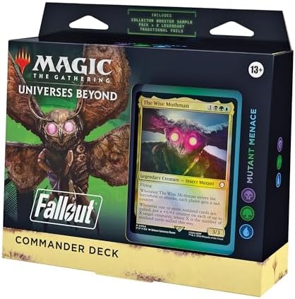 Magic: The Gathering Fallout Commander Deck – Mutant Menace (100-Card Deck, 2-Card Collector Booster Sample Pack + Accessories)