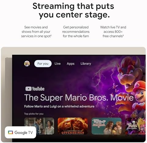 Google TV Streamer 4K - Fast Streaming Entertainment on Your TV with Voice Search Remote - Watch Movies, Shows, Live TV, and Netflix in 4K HDR - Smart Home Control - 32 GB of Storage - Porcelain