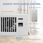 Super Quiet Register Booster Fan 4" x 10" - Intelligent Thermostat Control Vent Fan Booster - Cooling Heating Smart Register Vent - White