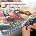 Board Game 14x24in MTG Playmat Compatible for OCG CCG RPG TCG Playmats (Sea Royal Dragon 2)