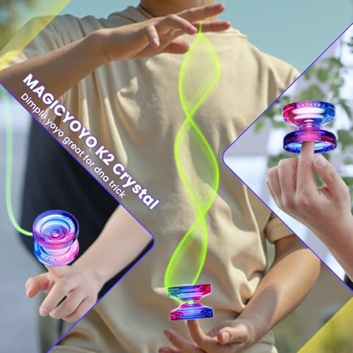 MAGICYOYO V3 & K2 Yoyo Pack, Metal & Plastic Responsive Yoyo for Kids 8-12, Unresponsive Yo Yos for Adults, Pro Yo-yo Pack for All Skill Levels, Butterfly Yo Yo with Complete Accessory Kit