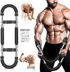 Twister Arm Trainer, Adjustable Spring Chest Expander and Forearm Strengthener, Triceps, Biceps, Shoulder, Back & Thigh Workout bar Equipment, Portable Upper Body Exerciser for Home Fitness