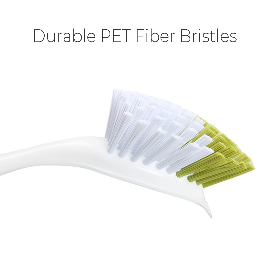 Dish Brush with Handle, Stiff Bristles Dish Scrubber for Pots, Pans & Sink Cleaning, 5 Pack