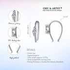 CHIC & ARTSY Hoop Earrings 925 Sterling Silver CZ Open Hoop Earrings Hypoallergenic Lightweight Drop Dangle Threader Hoops for Women