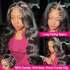 13x6 Body Wave Lace Front Wigs Human Hair Pre Plucked HD Transparent Lace Frontal Wigs Human Hair 180% Density Glueless Wigs Human Hair with Baby Hair for Women 26 Inch