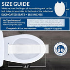 CHURCH Toilet Seat, Easy Clean Hinges Release for Deep Cleans, Durable Enameled Wood Seat, Elongated, White