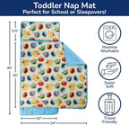 Jay Franco Toddler Nap Mat with Built-in Pillow and Blanket - Soft 46 x 20-inch Microfiber Kids Sleeping Bag for School or Sleepover, Yellow - Sesame Street