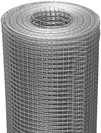SEBOSS Hardware Cloth 1/4 inch 36 x 50 ft 23 Gauge, Hot-dip Galvanized After Welding, Galvanized Wire Mesh Roll Chicken Wire Fencing Gopher Mesh Garden Fencing Rodent Mesh