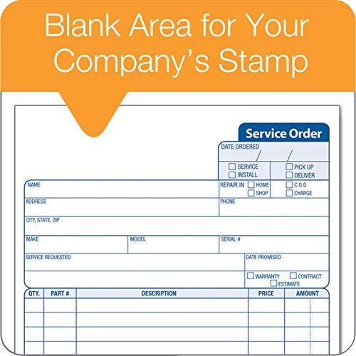 Adams Service Order Form, 3 Part, Carbonless, 5 2/3"X9" Inches, 250 Sets per Pack (3-584)
