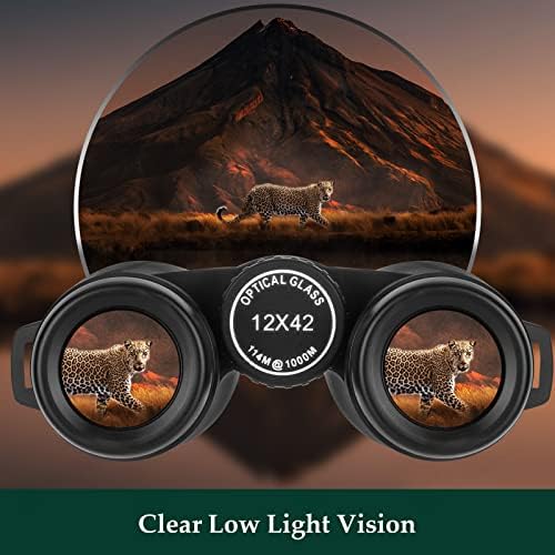 Adorrgon 12x42 HD Binoculars for Adults High Powered with Phone Adapter, Tripod and Tripod Adapter - Large View Binoculars with Clear Low Light Vision - Binocular for Bird Watching Cruise Travel