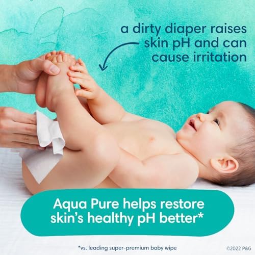 Pampers Pure Protection Disposable Baby Diapers Size 5, 2 Month Supply (2 x 132 Count) with Aqua Pure Sensitive Baby Wipes, 12X Pop-Top Packs (672 Count)