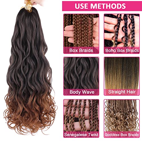 Unionbeauty French Curl Braiding Hair 10 Inch French Curly Braiding Hair 8 Packs Body Wavy Braiding Hair for Boho Box Braids Crochet Hair Curly Braiding Hair Synthetic Braiding Hair Extension 1B3027#