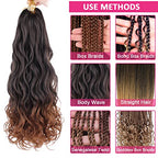 Unionbeauty French Curl Braiding Hair 10 Inch French Curly Braiding Hair 8 Packs Body Wavy Braiding Hair for Boho Box Braids Crochet Hair Curly Braiding Hair Synthetic Braiding Hair Extension 1B3027#