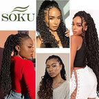 Boho Majesty Twist Crochet Hair 26" - 8 Packs Black Pre Twisted Micro Passion Twist Crochet Hair Curly Senegalese Dreadlocks Extensions Pre-looped Soft Locs Braids for Women Synthetic