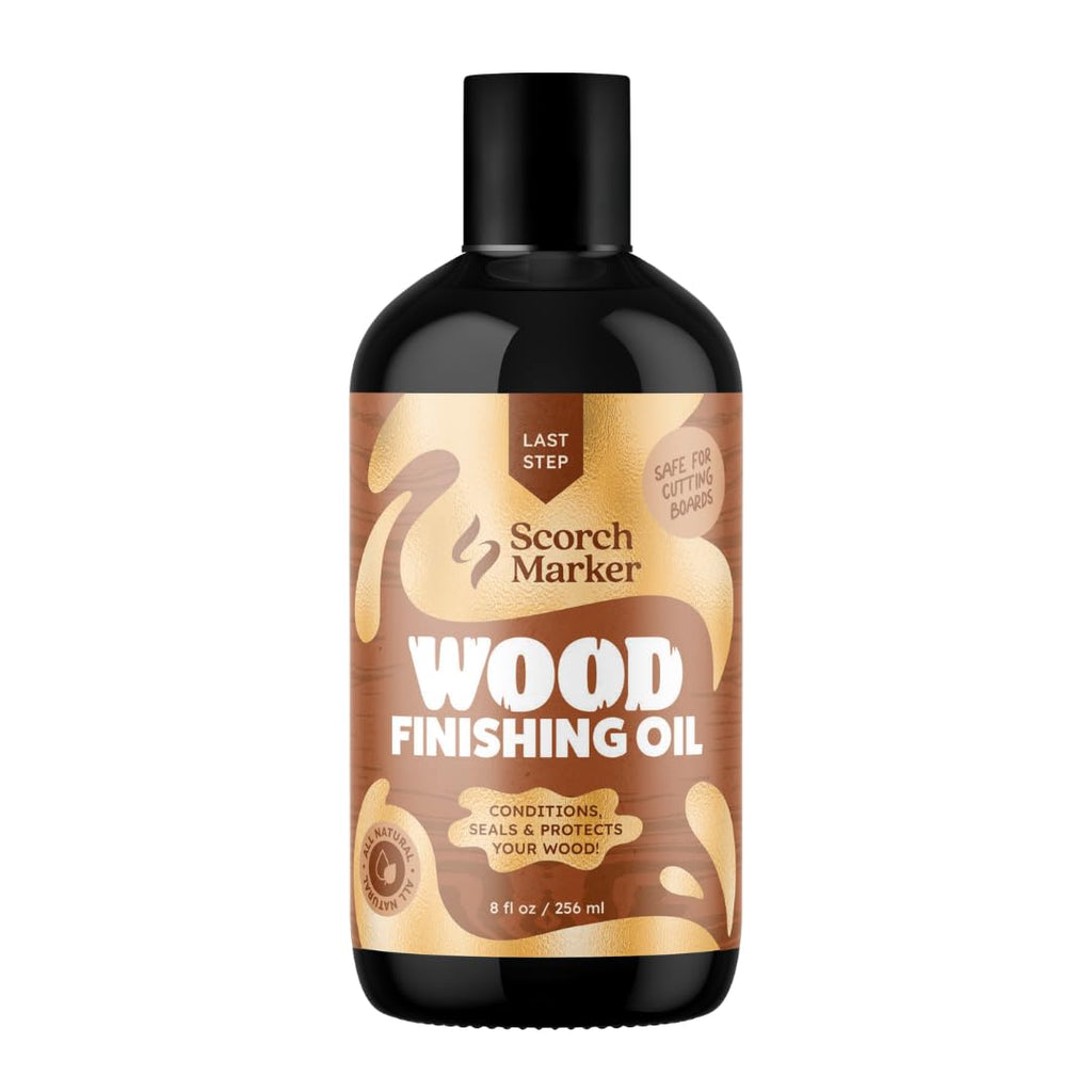 SCORCH MARKER Cutting Board Oil - Food Safe Butcher Block & Wood Finishing Oil Conditioner, Made with Food Grade MCT Oil, for Kitchen Utensils & Wood Crafts, Mineral Oil-Free (8OZ)