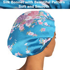 Satin Bonnet Silk Bonnet Hair Bonnet for Sleeping- 6 Pack Bonnets for Black Women with Wide Elastic Band for Curly Hair