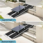 MOTORHOT 2ft Portable Wheelchair Ramp Non-Slip Aluminum Folding Handicap Home Steps Scooter Door Threshold Ramp for 2 inch -6 inch Step Heights 600 lbs Capacity 28in Wide,Black