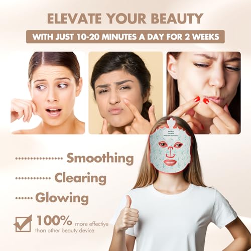 Red Light Therapy Mask for Face, 7 Colors LED Face Mask Light Therapy At Home, Led Face Mask Light Therapy, Green