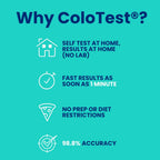 Reese's ColoTest, FIT Immunochemical Fecal Occult Blood Test Kit at Home, 1 Ct, Easy to Use Colon Health Screening, Detects Hidden Blood in Stool, 1-Minute Results, 98.8% Accurate