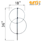 MTB Supply 5 Pack 36" x 18" Peony Double Ring Plant Support,Plant Support Stakes for Tomatoes Peony Lily Rose Plant Support Rings Peony Cages for Outdoor Plants Flowers Vegetables