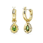Swarovski Chroma Drop Earrings, Green Pear-Cut Stones in a Gold-Tone Finished Setting, Part of the Swarovski Chroma Collection