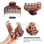DEEKA 6 PCS 2.5 Inch Double Row Teeth Hair Claw Clips Small Tortoise Shell Plastic Hair Jaw Clips Hair Barrettes Thick Medium Thin Hair Clips for Women
