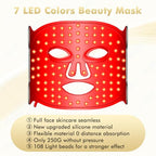 Red Light Therapy for Face, Led Face Mask Light Therapy, 7 Colors LED Face Mask Light Therapy At Home, Black