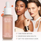 Zeria Sunless Tanning Drops, Drops to Naturally Boost Melanin, Enhancing Your Natural Skin Tone for a Genuine, Without the Sun Damage（1 Pack） ﻿