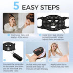 Led Face Mask Light Therapy, Red Light Therapy for Face, 7-1 Colors LED Facial Skin Care Mask, Black