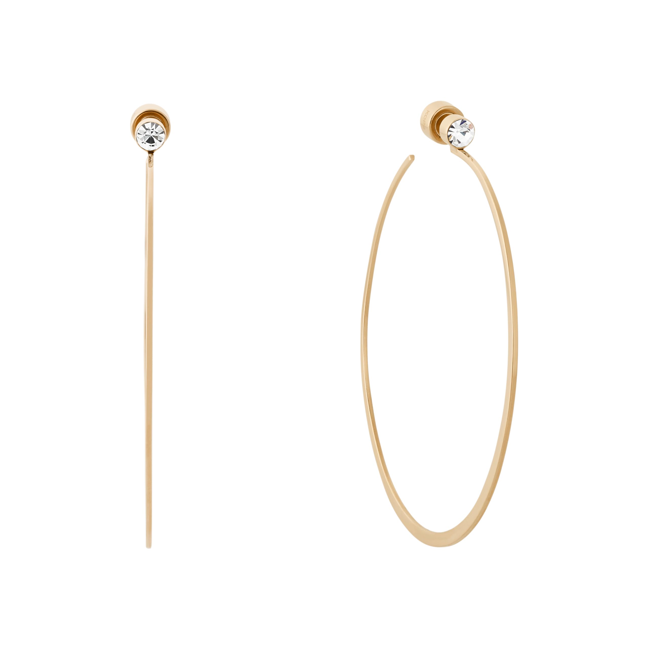 Michael Kors Stainless Steel and Cubic Zirconia Whisper Hoop Earrings for Women, Color: Gold (Model: MKJ5999710)