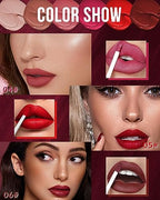Matte Liquid Lipstick Set-3Pcs High Pigmented Lip Stain Tint,Matte Velvet Lip Gloss,Up to 16H Wear Lipgloss,Long Lasting Waterproof Non-Stick Tinted Lipstain,Women‘s Day Makeup Gift Kit for Women-SetB