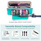 Large Hair Tools Travel Bag with Iron Mat - 2in1 Hair Tools Organizer for Hair Dryer Brush, Flat Irons, Straighteners, Curling Irons, Hair Bag, Makeup Bag, Cosmetic Bag for Travel Essentials