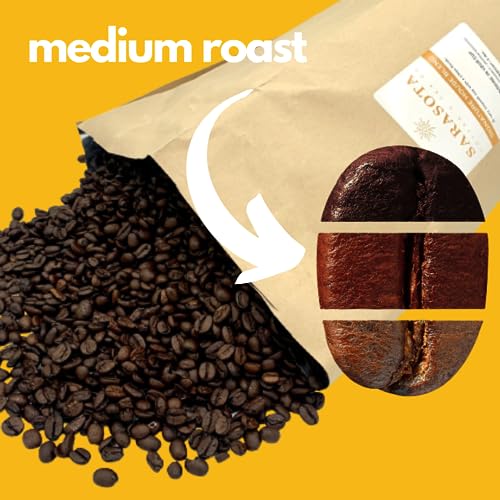 Sarasota Coffee Whole Bean Signature House Breakfast Blend | Medium Roast Gourmet Coffee Beans | Low Acid, Mold Free, Specialty Grade Bulk Beans | 5lb (80 oz)
