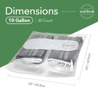 Seal Fresh 10 Gallon Large Plastic Storage Bags – 24" x 24" (30 Count) – Reusable XXL Extra Large Heavy Duty Clear Jumbo Freezer Zip Lock Bags with Sealable Zipper Top For Clothes, Travel, Moving