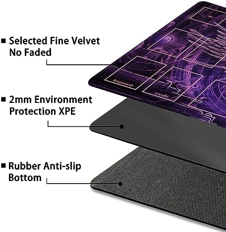 Playmat for MTG With Free Storage Bags, Game Mat 24 x 14 Inches, TCG and Board Game for Cards, Mousepad Desk (With Zones, Magic 13)