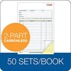 Adams Sales Order Book, 2-Part, Carbonless, White/Canary, 5-9/16 x 8-7/16 inches, 50 Sets per Book (DC5805) (12 Pack)