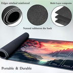 for MTG Game Playmat, for Magic TCG Rubber Play mat,Tabletop Card Playmats with Smooth Surface,Trading Card Inked Game Mat with Zones,Battle Game,Art Tree Sky