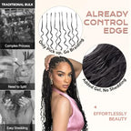 Pre-Divided Deep Wave Human Braiding Hair for Boho Braids Bulk Hair Pre-streached Human Braiding Hair Deep Wave For Black Women (Natural Black, 18 Inch - 80 Roots)