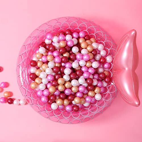 GOGOSO Ball Pit Balls for Toddler, Baby Plastic Playballs Kids Soft Pastel Pelotas Non-Toxic BPA-Free,Dark Pink+Gold+White+red,100 Balls