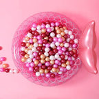 GOGOSO Ball Pit Balls for Toddler, Baby Plastic Playballs Kids Soft Pastel Pelotas Non-Toxic BPA-Free,Dark Pink+Gold+White+red,100 Balls
