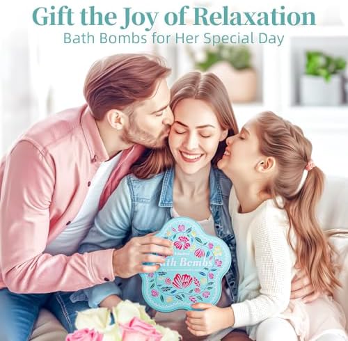 10 Bath Bombs Gift Set, Handmade with Natural Ingredients, 5 Aromatic Scents, Relaxing Bath Bombs for Women Men and Kids, Spa Gifts for Valentine's Day, Mothers Day, Best Birthday Gifts for Relaxation